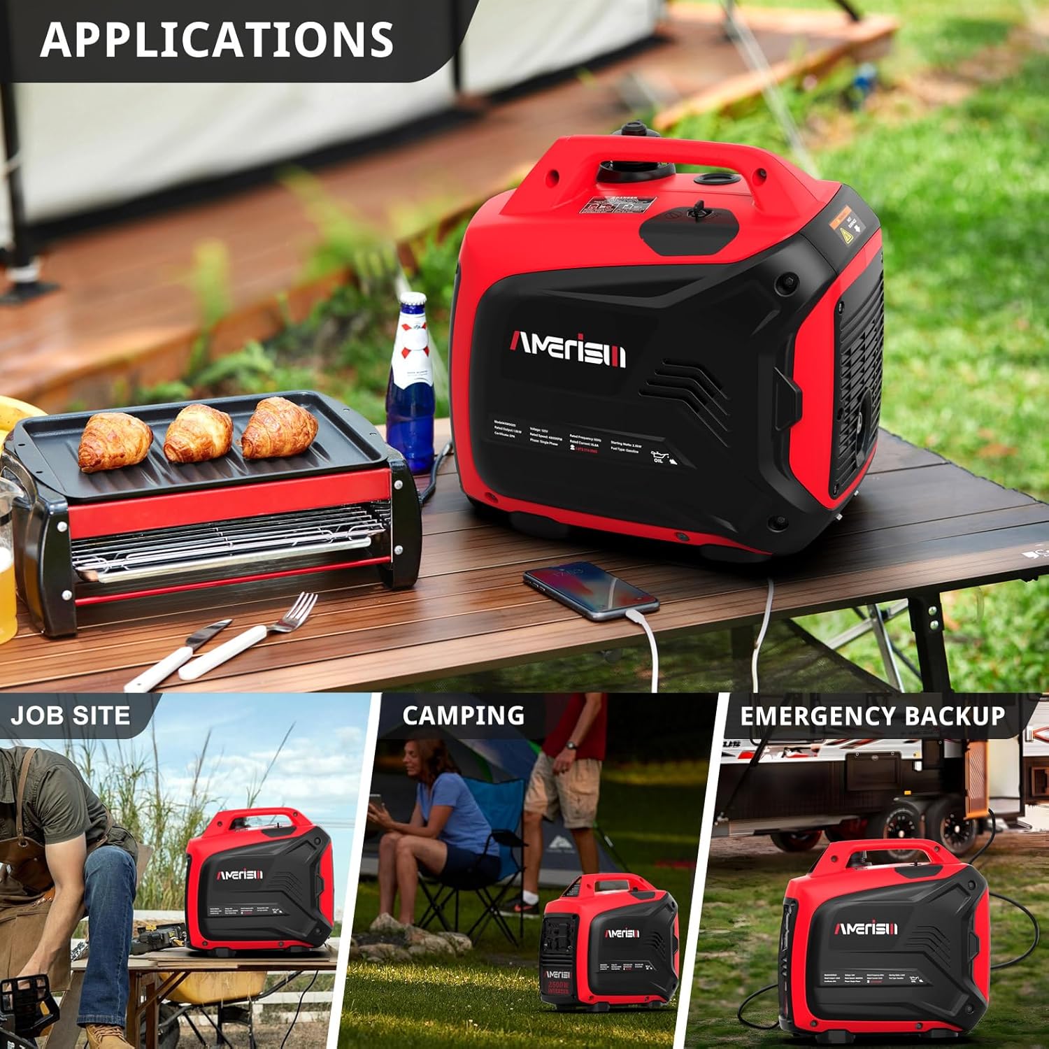 PowerSmart 2500-Watt Gas Powered Portable Inverter Generator V152