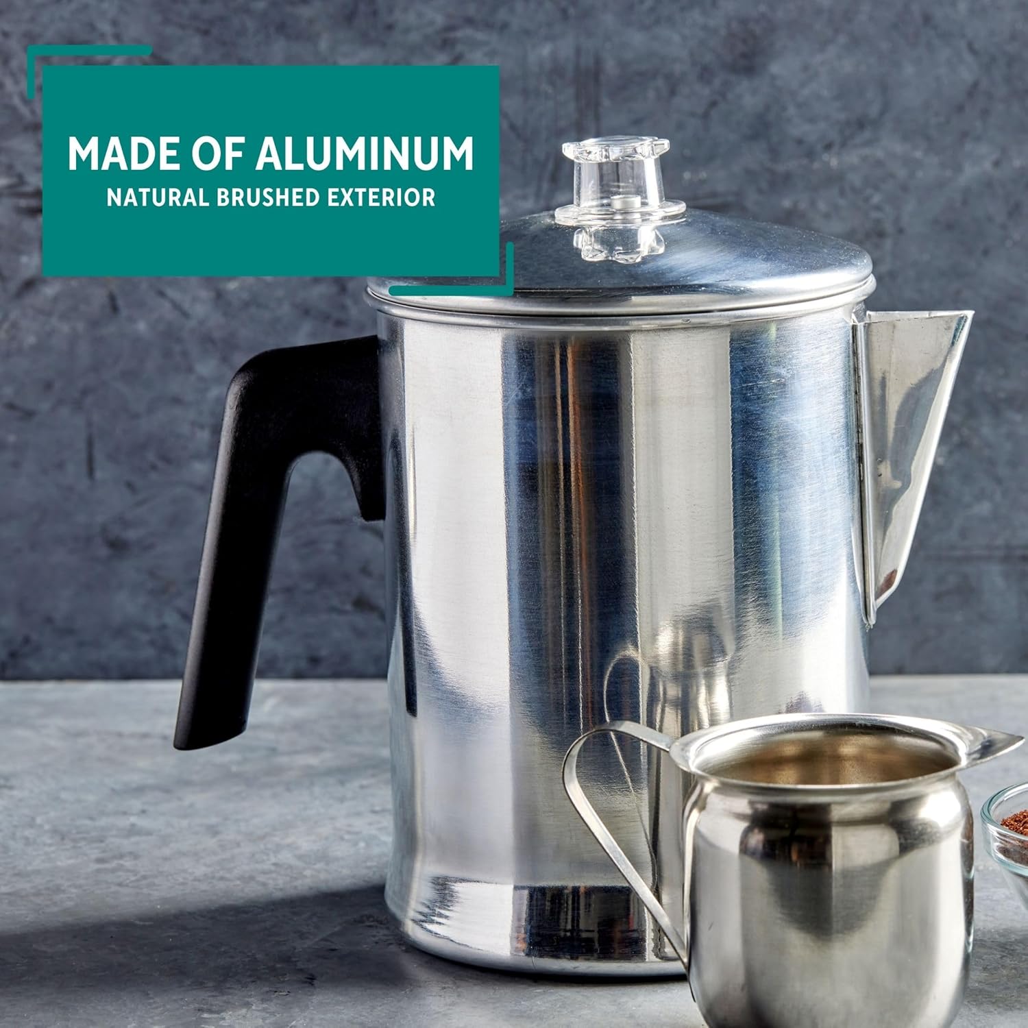 Mirro 9 Cup Aluminum Coffee Percolator for Indoor and Outdoor Use, Silver I981896