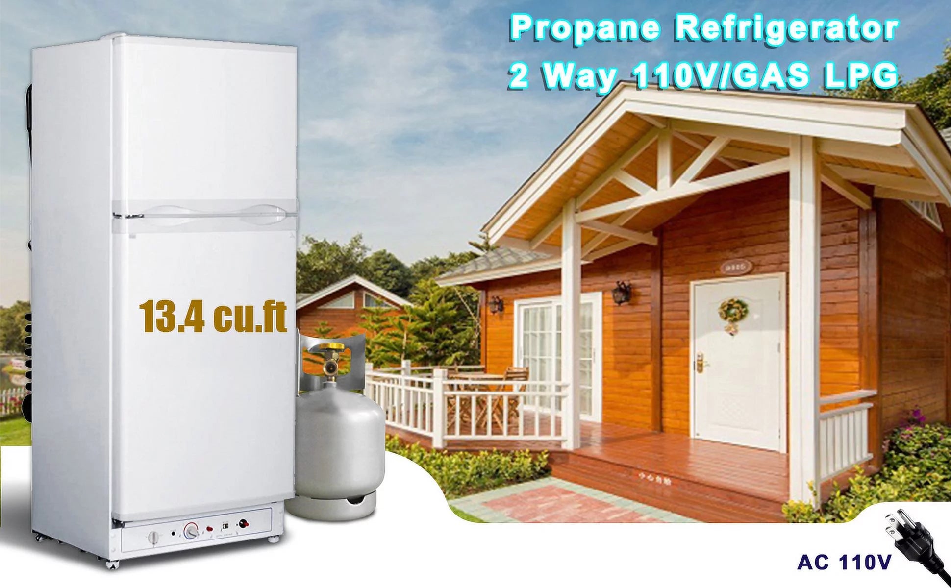 SMAD 13.4 Cu ft Propane Refrigerator Top Freezer, 110V/LPG U466680