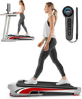 Redliro Walking Pad Treadmill with 6% Incline, Under Desk Treadmill 350+ lb Capacity Portable for Home & Office, Compact Mini Jogging Machine for Small Space Installation-Free with Remote Control