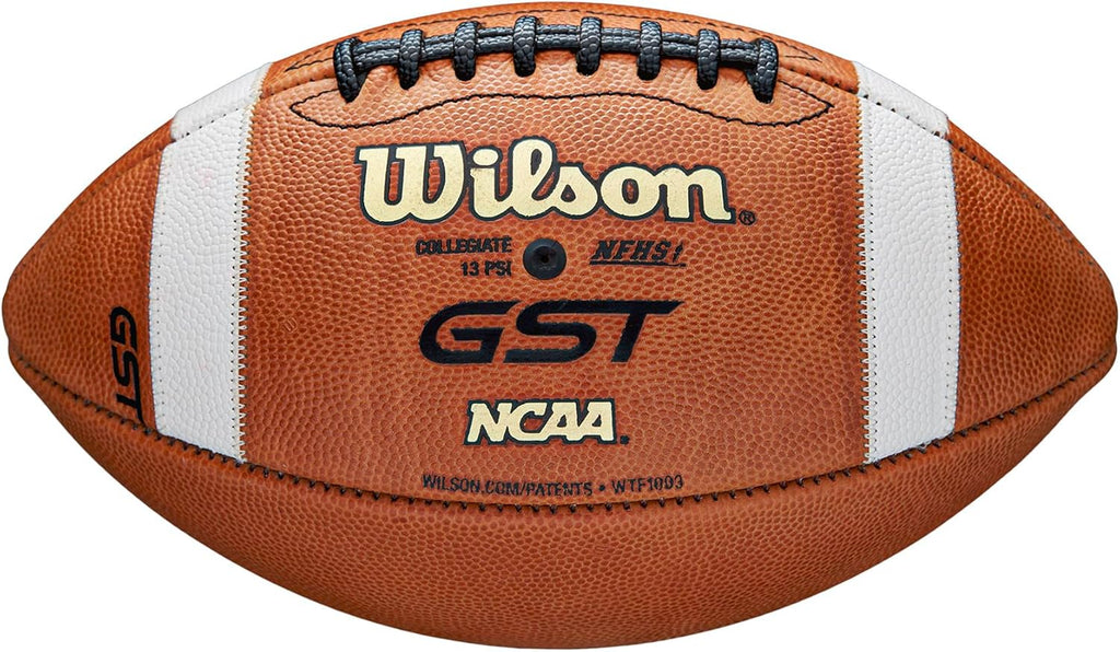 WILSON GST1003 Leather Game Football - Official Size, Tan U504242