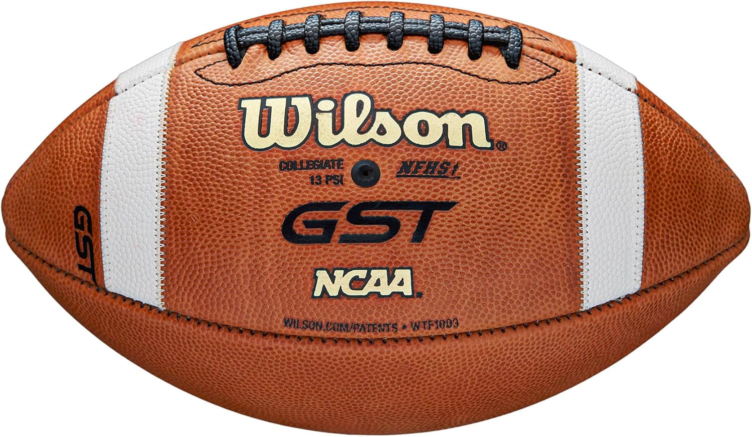 WILSON GST1003 Leather Game Football - Official Size, Tan U504242