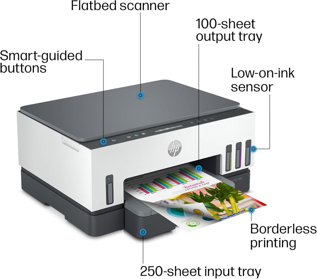 HP Smart Tank 7001 Wireless All-in-One Ink Tank Printer with Mobile Print, Scan, Copy A2098