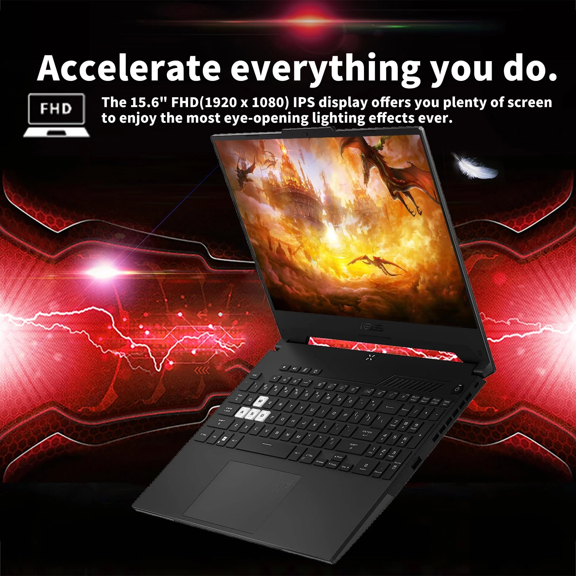 Asus TUF Dash 15.6" 144Hz Gaming Laptop, i7-12650H, RTX 3070, 32GB RAM, 1TB SSD M515801