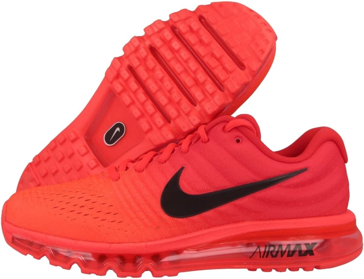 Nike Men's Air Max 2017 Running Shoes, Bright Crimson/Black, Size 12 R315084