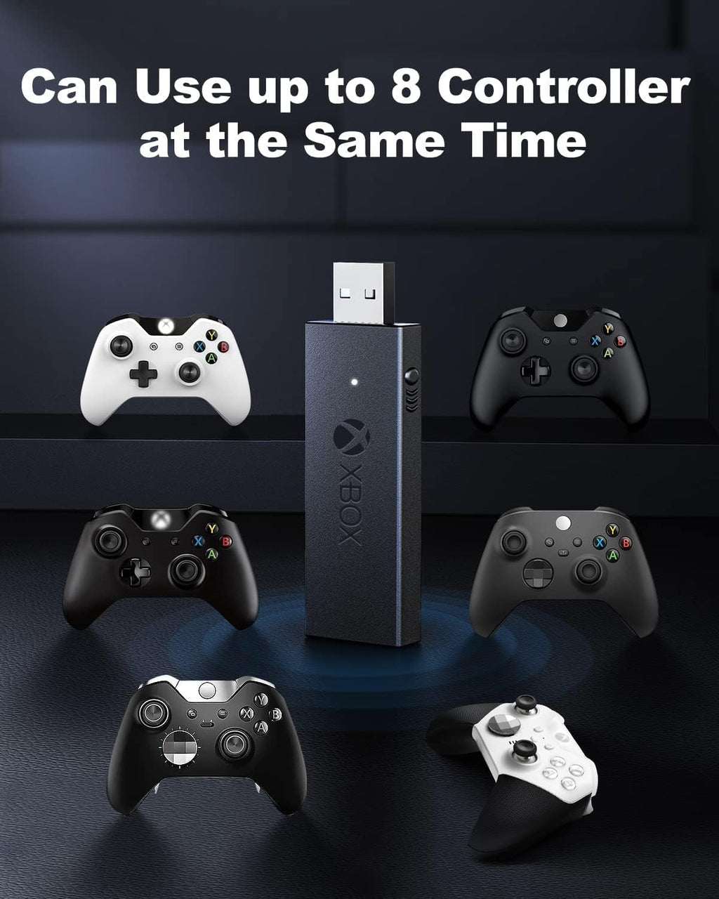 Wireless Adapter for Xbox One Controller for PC, Windows 7/8/10, Black U14616
