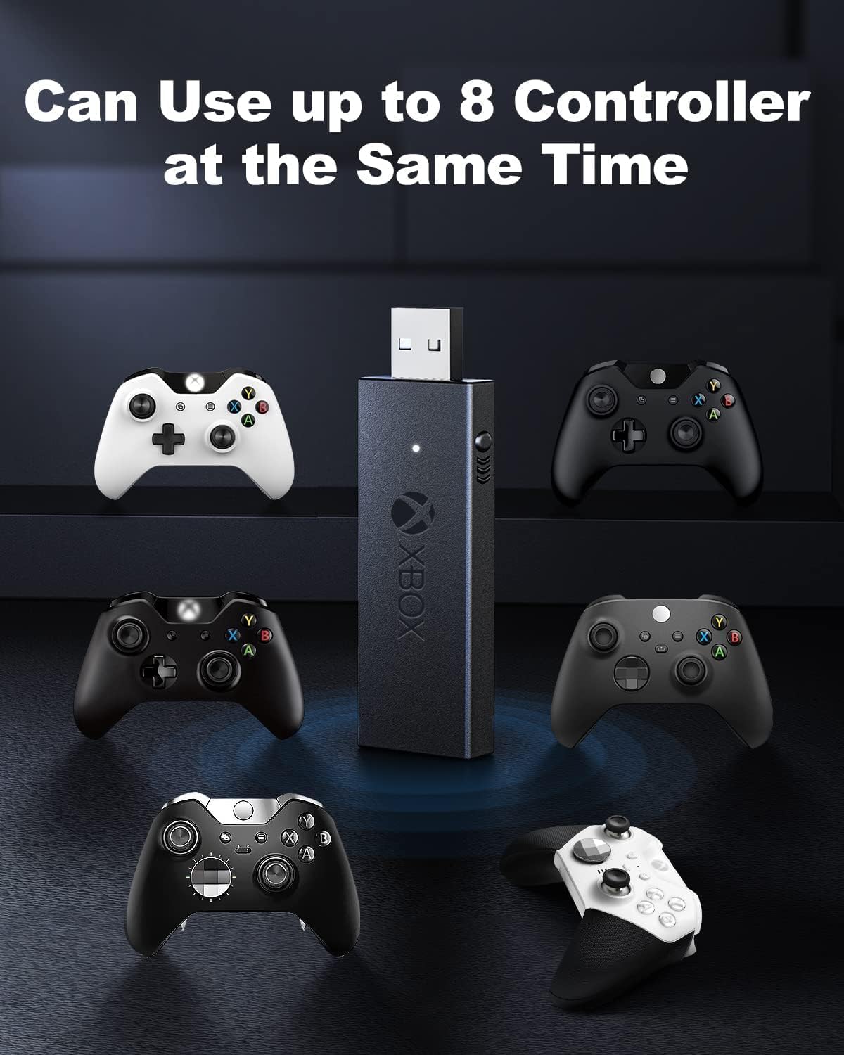 Wireless Adapter for Xbox One Controller for PC, Windows 7/8/10, Black U14616