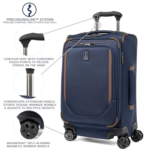Travelpro Crew Classic Lightweight Expandable Carry-On Luggage, 8 Wheel Spinner, 20-Inch, Patriot Blue P86530