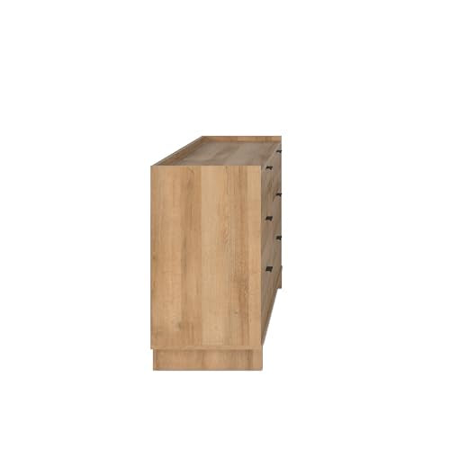 Prepac Rustic Ridge Farmhouse 6-Drawer Double Dresser, Brown X6434