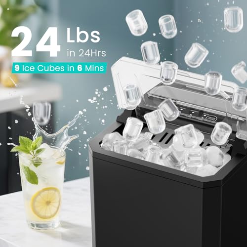 OLIXIS Nugget Ice Maker Machine, Countertop Portable with Basket and Scoop, White W12772
