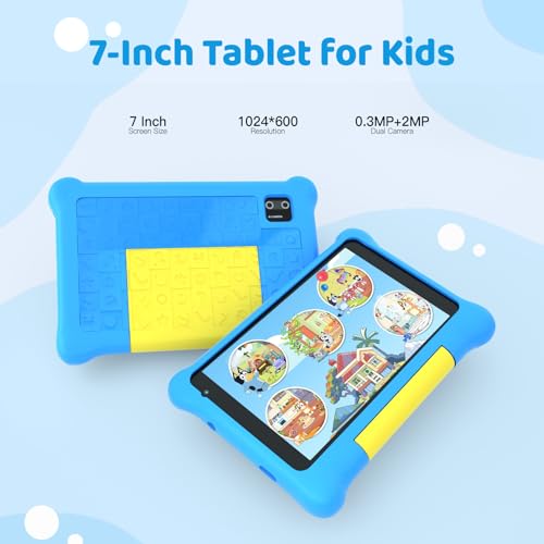 Kids Tablet 7 inch Android 12 2GB 32GB with Parent Controls and Shockproof Case - Pink F53787