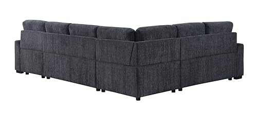 L-Shaped Pull Out Sleep Sofabed with Storage Chaise, Chenille Upholstered X30892