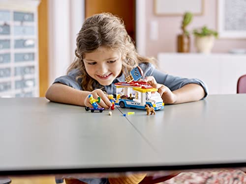 LEGO City Ice Cream Truck Van 60253 Building Toy Set with Skater Minifigures and Dog Figure D48470
