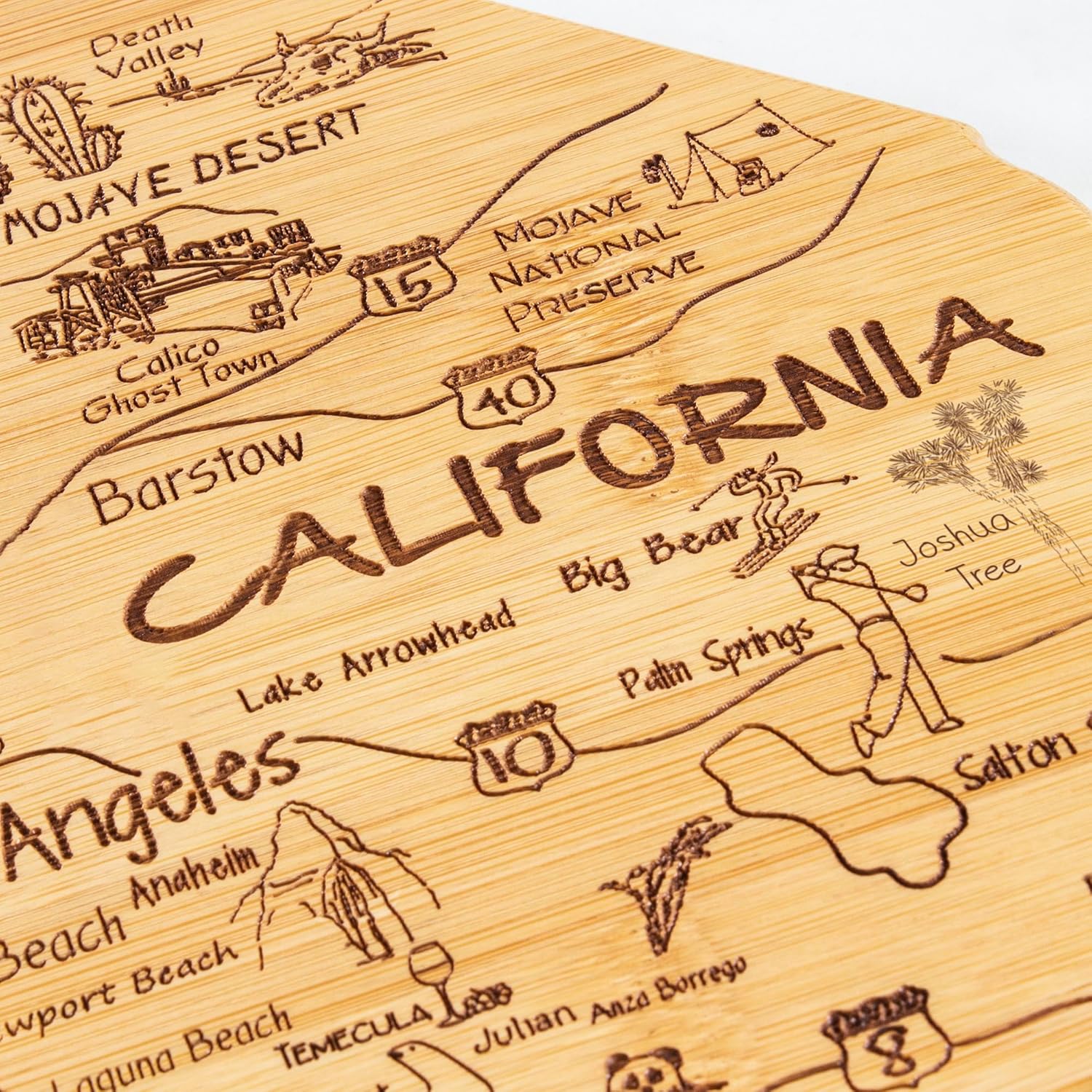 Totally Bamboo Destination California State Shaped Serving and Cutting Board K1203