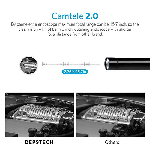DEPSTECH Wireless Endoscope 5.0MP HD Inspection Camera with Light, 16.5FT Semi-Rigid Snake, for iPhone & Android F141241