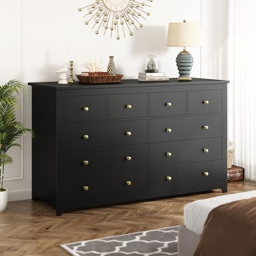 EnHomee 10 Drawer Dresser for Bedroom, White J90474