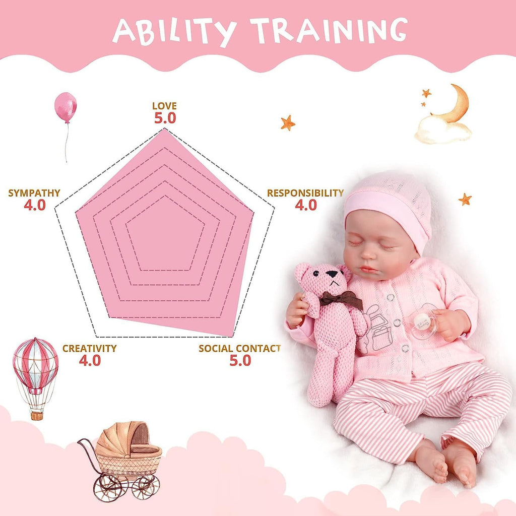 BABESIDE Lifelike Reborn Baby Doll Girl 18 Inch Soft Body Realistic Newborn K6260