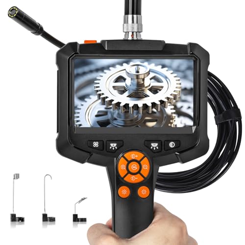 Industrial Borescope Camera 1080P HD with 8 LED Lights, 16.4FT Semi-Rigid Cord T345