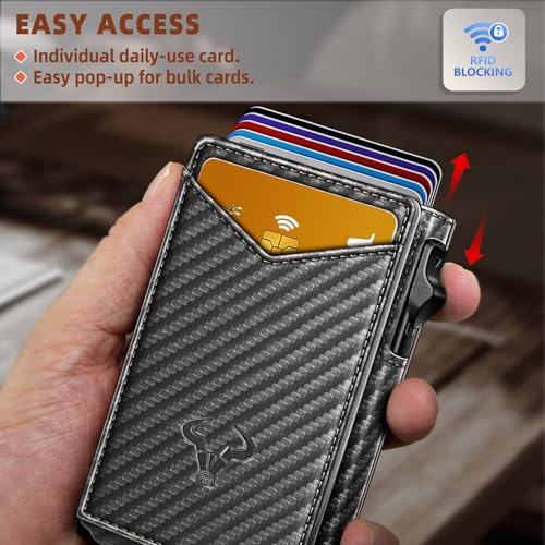 BULLIANT Men Wallet Money Clip Slim Metal Credit Card Case Magnetic Leather J56690