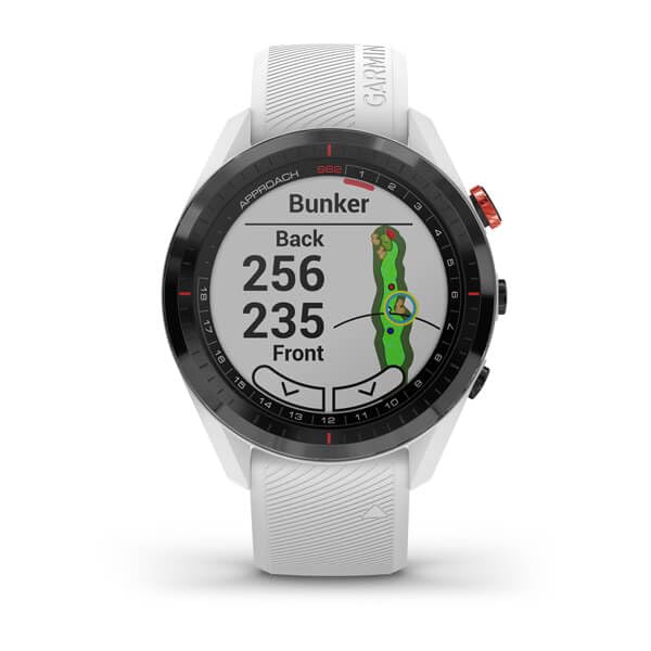 Garmin Approach S62 GPS Golf Watch, Black Bezel White Band G6715