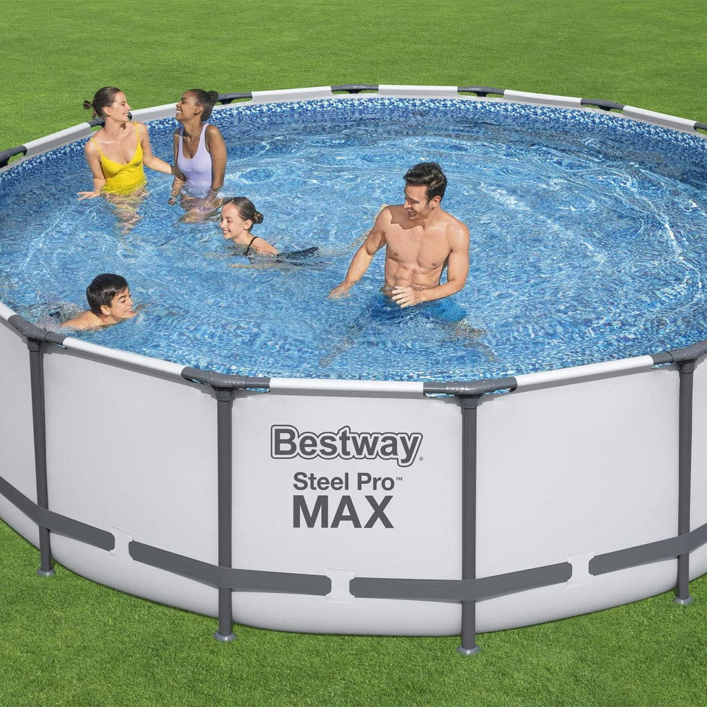 Bestway Steel Pro MAX 16 x 4 Foot Above Ground Round Swimming Pool Set G978