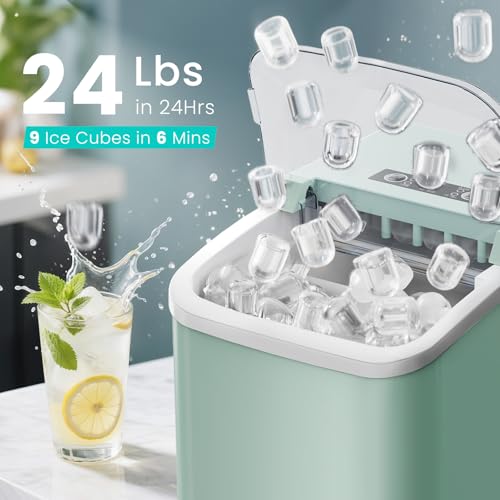 OLIXIS Nugget Ice Maker Machine, Countertop Portable with Basket and Scoop, White W12772