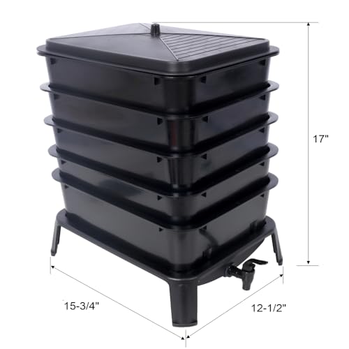 Worm Farm Kit, 4-Tray Worm Composter for Indoor & Outdoor Use L5930
