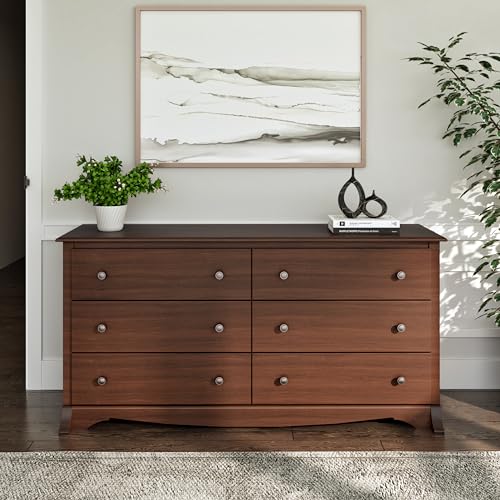 Prepac Rustic Ridge Farmhouse 6-Drawer Double Dresser, Brown X6434