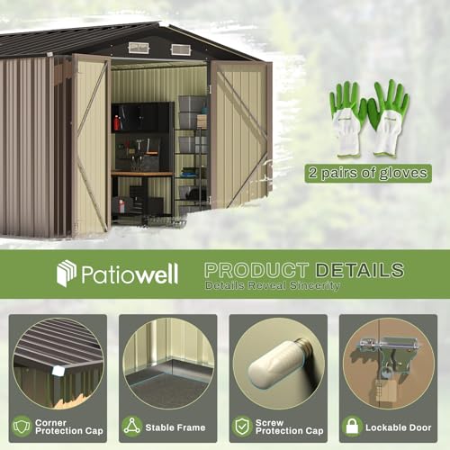 Patiowell 3 x 3 FT Outdoor Storage Shed with Sloping Roof, Grey F27529