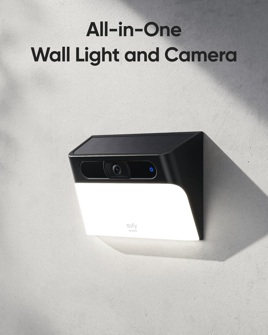 eufy Security Solar Wall Light Cam S120, 2K Wireless Outdoor Security Camera, Renewed G602