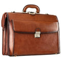 Banuce Vintage Leather Briefcase for Men with Lock 15.6 Inch Laptop Lawyer Attorney Bag Professional Doctor Bag