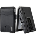 umoven Wallet for Men - with Money Clip Slim Leather Slots Credit Card Holder RFID Blocking Bifold Minimalist Wallet (Money Clip Inside)