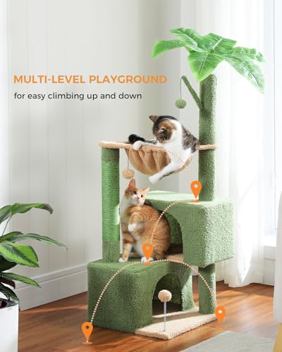 45-Inch Cat Tree with 2 Condos, Scratching Posts and Hammock F616