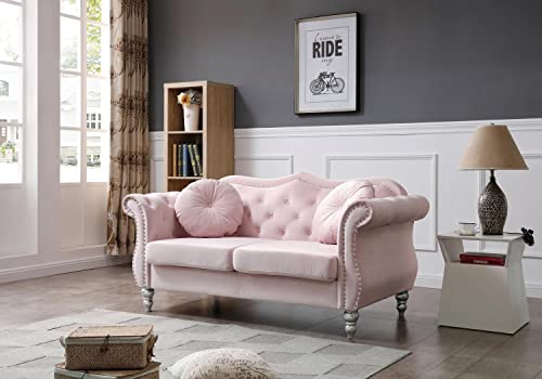 Glory Furniture Hollywood Velvet Loveseat Pink Y42355