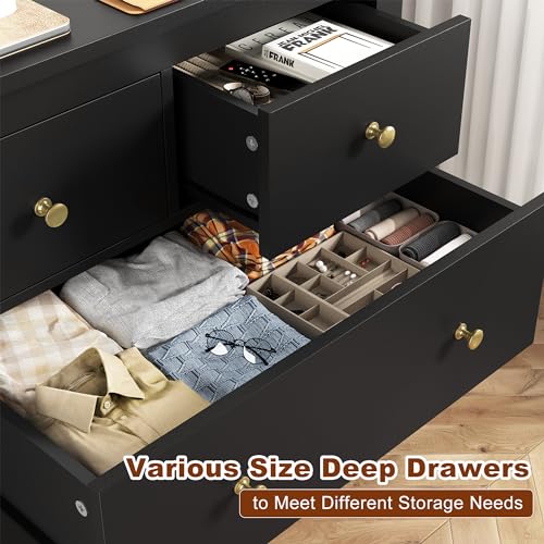 EnHomee 10 Drawer Dresser for Bedroom, White J90474
