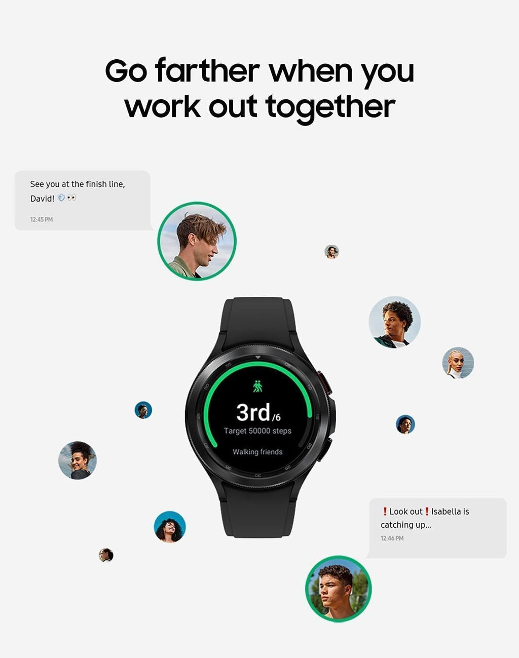 SAMSUNG Galaxy Watch 4 46 mm Smartwatch, ECG Monitor, GPS, US Version, Black W6661