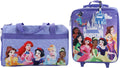 Bioworld Disney Princess Castle & Princesses 3-Piece Youth Duffle Bag Travel Set With Pilot Case & Luggage Tag