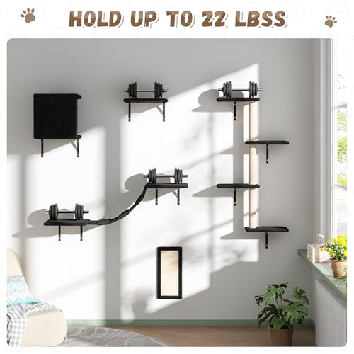 COZIWOW Wall Mounted Cat Shelves and Perches, Set of 5 (Grey) Y44261