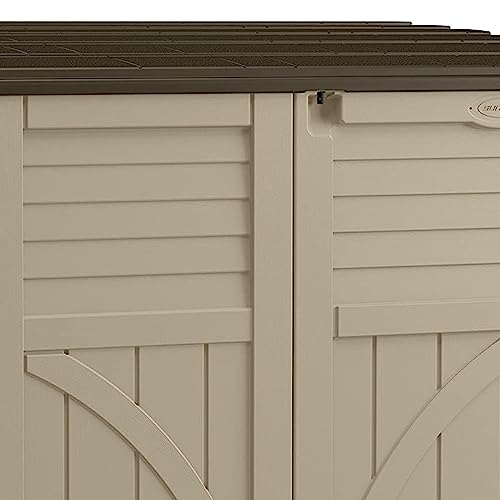 Suncast Horizontal Shed, Compact Outdoor Storage, 34 Cu. Ft., Sand & Slate Q165