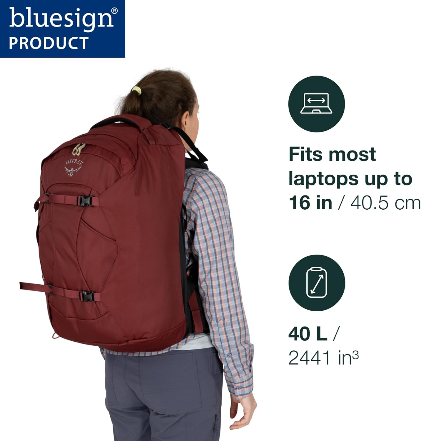 Osprey Fairview 40L Women's Travel Backpack, Night Jungle Blue M493