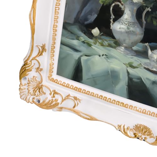 Vintage 8x10 Picture Frame with Glass Front, Antique Retro Photo Frame for Wall or Tabletop, Silver N745