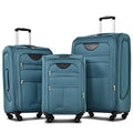 Merax Softside Luggage Set, Travel Suitcase Expandable Lightweight, 3 Piece Luggage Sets with Spinner Wheels 20" 24" 28" Suitcase with TSA Lock (Blue Green)