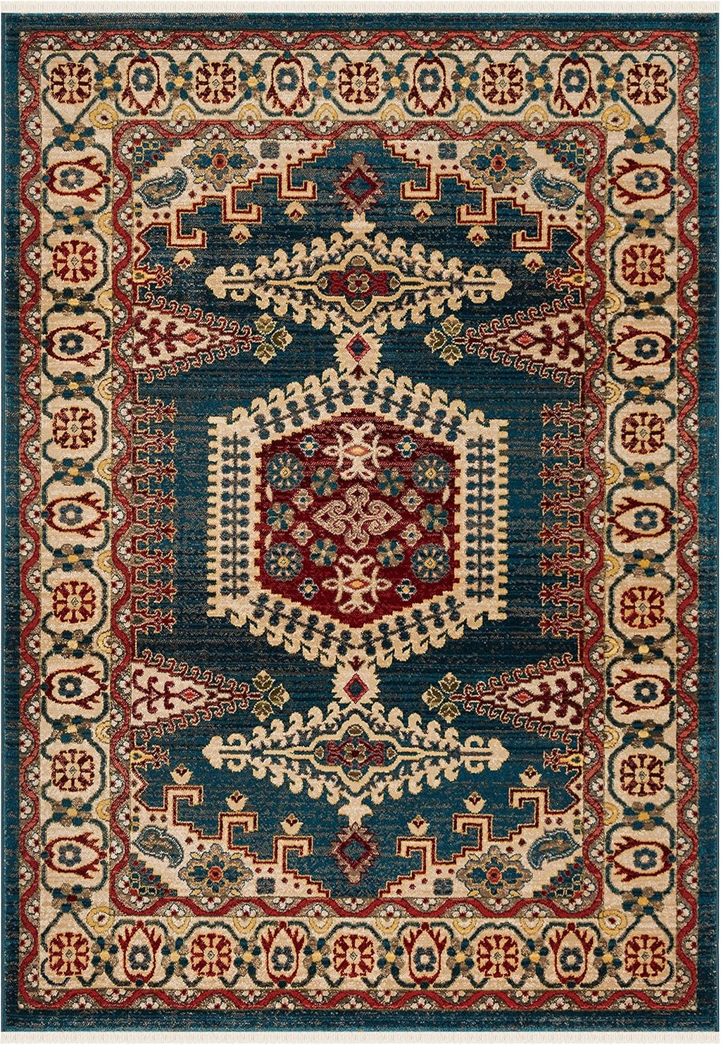 SAFAVIEH Kashan Collection Area Rug - 8' x 10', Red & Ivory C723