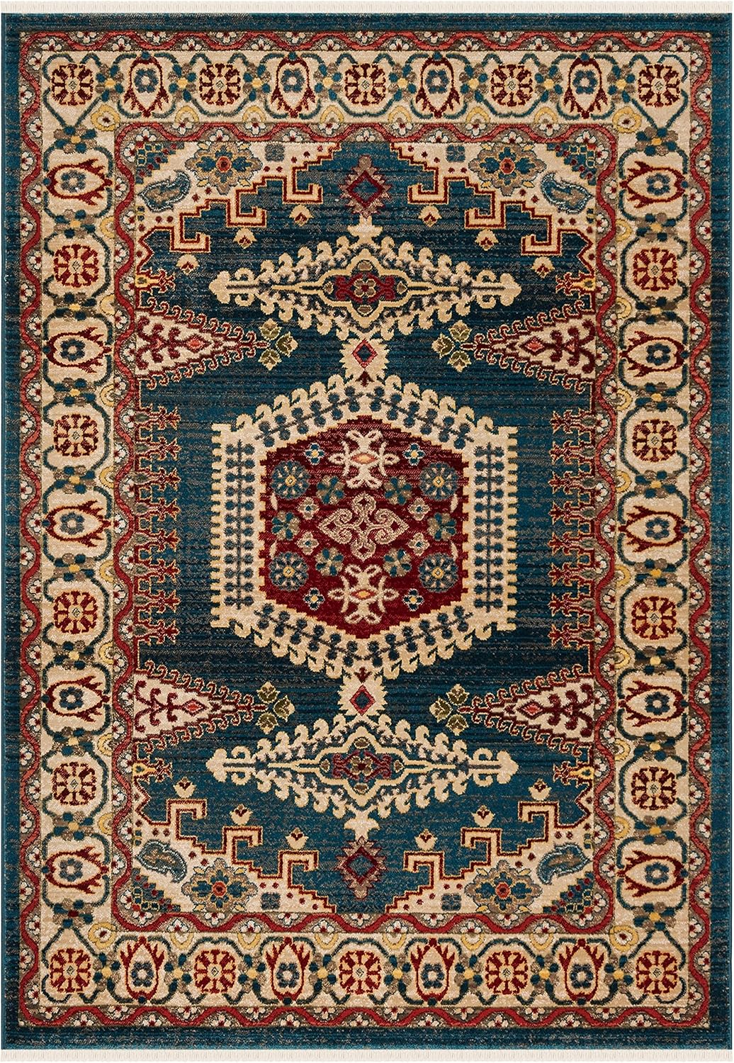 SAFAVIEH Kashan Collection Area Rug - 8' x 10', Red & Ivory C723