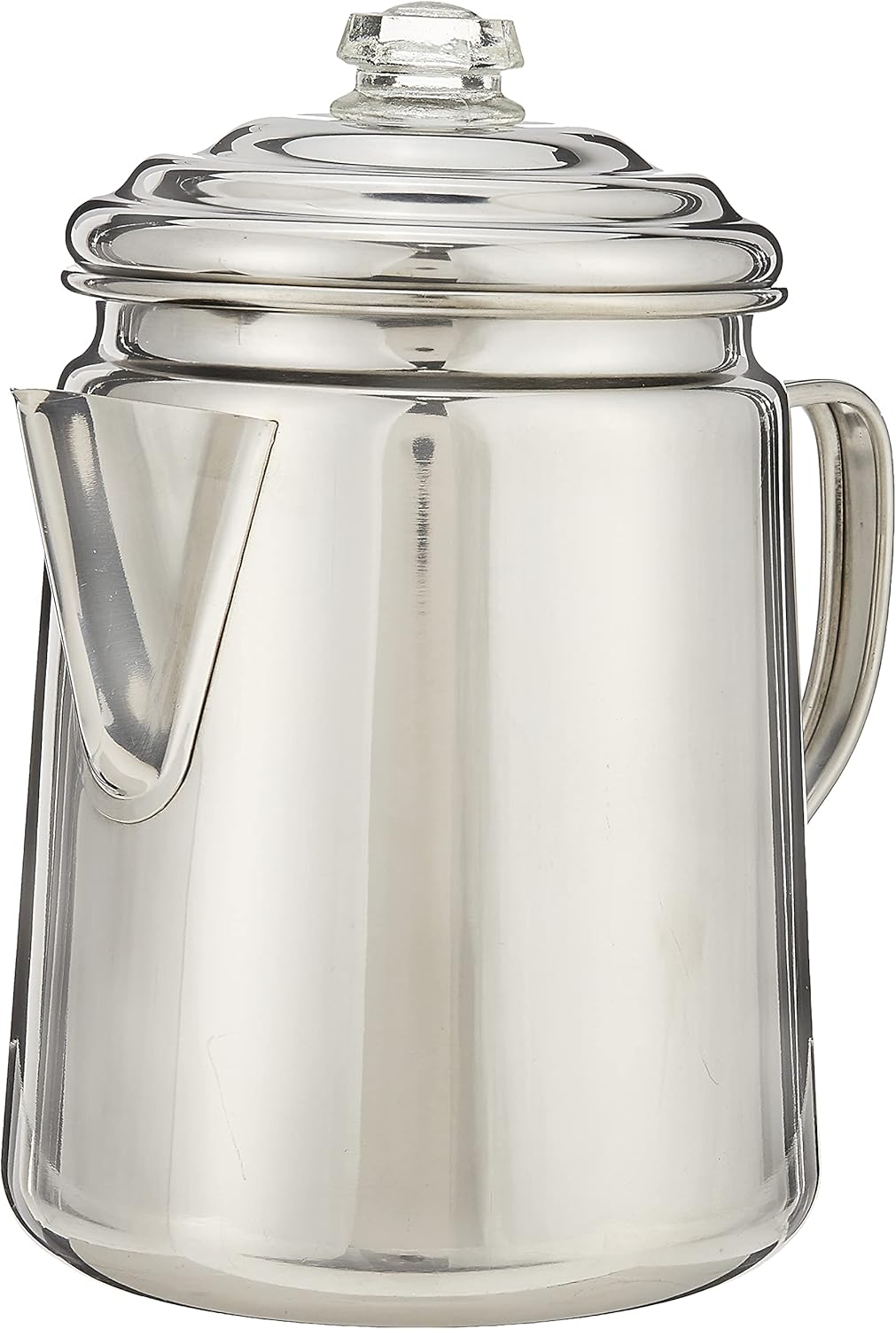 Coleman Stainless Steel Percolator Coffee Pot 12-Cup with 24-Piece Enamel Dinnerware Set G6463