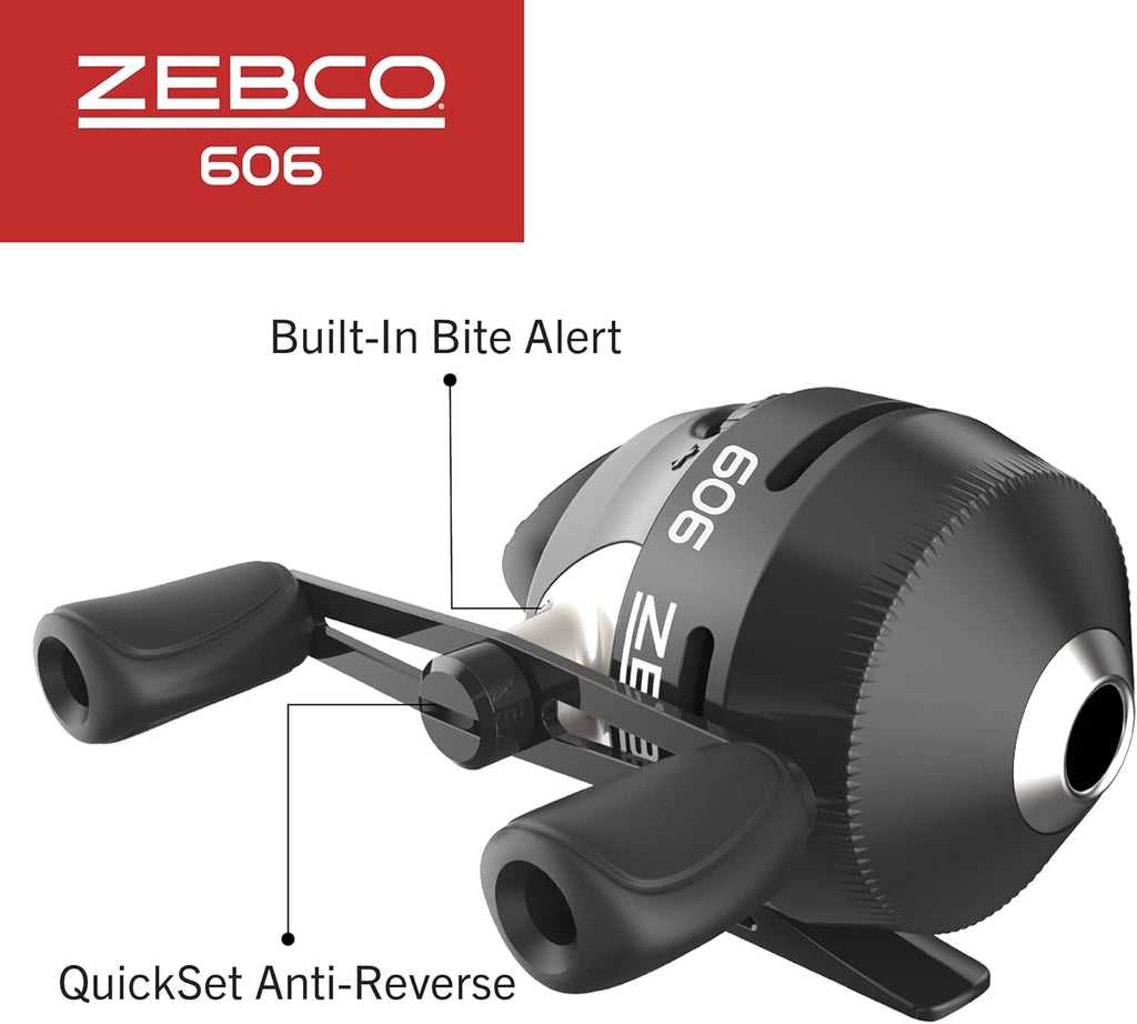 Zebco 606 Spincast Fishing Reel, Right-Hand Retrieve, Pre-Spooled D968