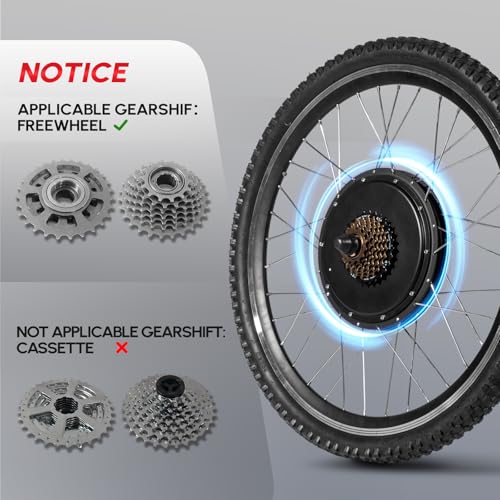 PEXMOR Electric Bike Conversion Kit 48V 1200W 26" Hub Motor T201