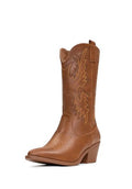 IUV Cowboy Boots For Women Western Boots Cowgirl Boots Pull On Pointy Toe Mid Calf Boots