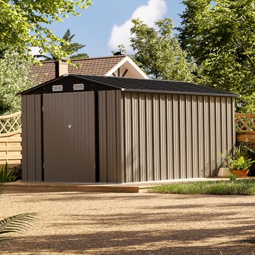 Patiowell 3 x 3 FT Outdoor Storage Shed with Sloping Roof, Grey F27529