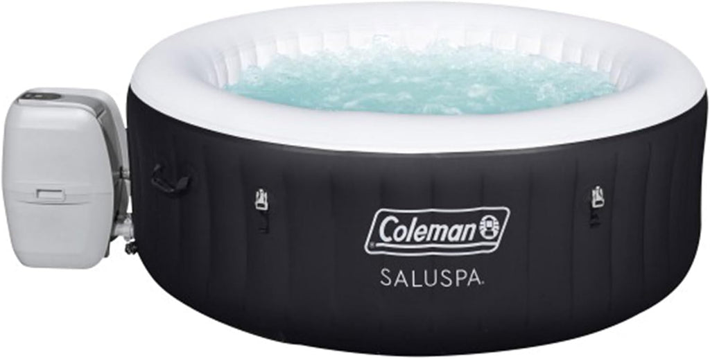 Coleman 4 Person Inflatable Portable Hot Tub with 60 Air Jets, Black N51602